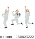 Female worker making a fun pose 130023222