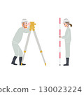 Two people doing surveying work 130023224
