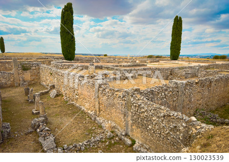 Ruins of the old Roman colony Clunia Sulpicia in Burgos, Castile and Leon, Spain. 130023539
