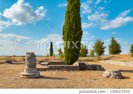Ruins of the old Roman colony Clunia Sulpicia in Burgos, Castile and Leon, Spain. 130023543