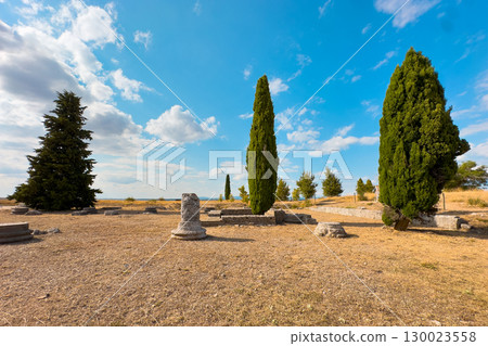 Ruins of the old Roman colony Clunia Sulpicia in Burgos, Castile and Leon, Spain. 130023558