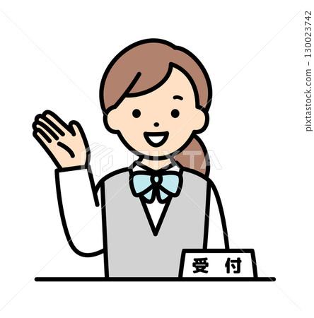 女人在接待處的插圖素材 130023742