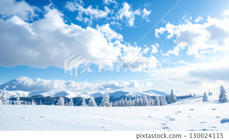 Snowy landscape ski resort 130024115