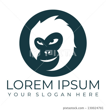 Creative design of elegant monkey head logo 130024781