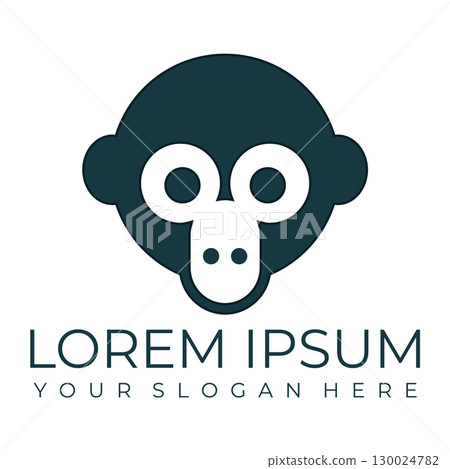 Creative design of elegant monkey head logo 130024782