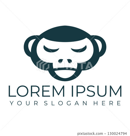 Creative design of elegant monkey head logo 130024794
