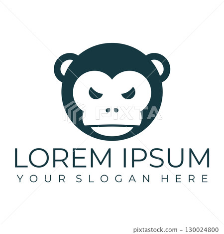 Creative design of elegant monkey head logo 130024800