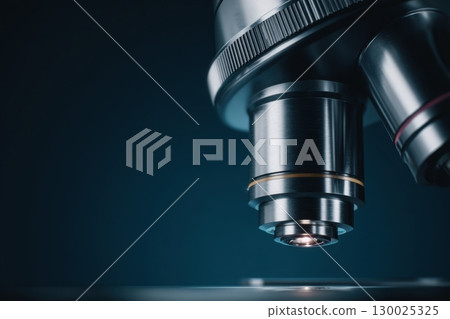 Close-up view of a microscope with multiple...-插圖素材 [130025325] - PIXTA圖庫