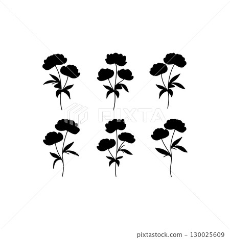 Floral silhouette designs perfect for modern decor or graphic projects 130025609