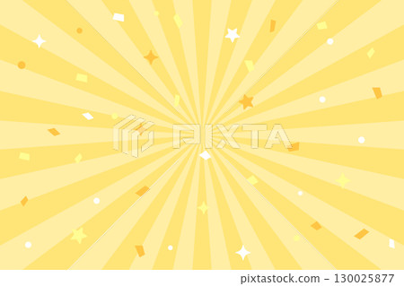 Yellow sunburst and confetti background - Concentrated lines Yellow sunburst and confetti background - Concentrated lines 130025877