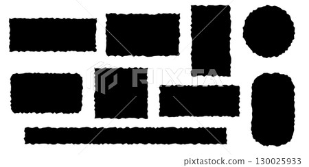 Jagged geometric shapes rectangle and circle set isolated vector Jagged geometric shapes rectangle and circle set isolated vector 130025933
