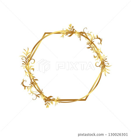 Flowers hexagon circle 130026301