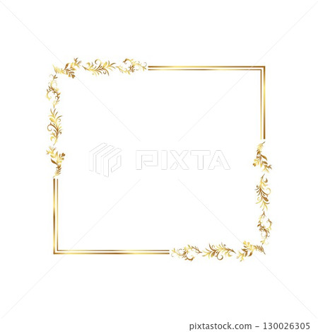 Golden warm gold border frame free vector illustration 130026305