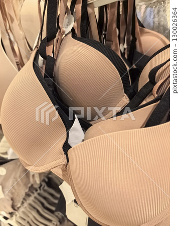 Creative display of stylish lingerie in a boutique setting Creative display of stylish lingerie in a boutique setting 130026364