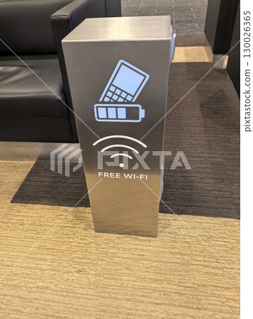 Offering a convenient spot for free wifi in a modern waiting area Offering a convenient spot for free wifi in a modern waiting area 130026365