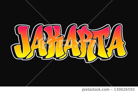 The word jakarta in graffiti style, perfect for urban or travel themes. The word jakarta in graffiti style, perfect for urban or travel themes. 130026593
