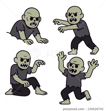 Coloring book coloring page features zombie character with transparency effect for creative fun 130026742