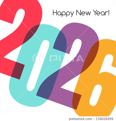 Happy new year 2026 greeting card design Happy new year 2026 greeting card design 130026899