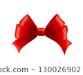 Decorative red bow isolated on white background. Vector illustration 130026902
