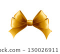 Decorative golden bow isolated on white background. Vector illustration 130026911