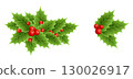Holly berry colorful vector border 130026917