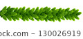 Pine tree branch border vector illustration. Fir twigs with green needles. Winter holiday evergreen decoration 130026919