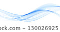Abstract Blue Transparent Wave . Vector Abstract Smoke wave background. 130026925