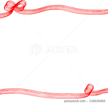 紅色湖面風格絲帶框架 130026985