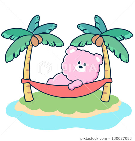 Cartoon_Sleeping in a hammock_03 130027093