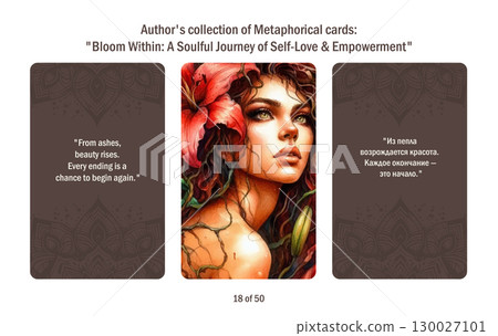 Metaphorical cards for women. Blossom from within a soulful journey to self-love and empowerment, answers to questions. 130027101