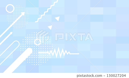 Refreshing digital business background illustration, geometric shapes, light blue mosaic gradient, banner, vector 130027204