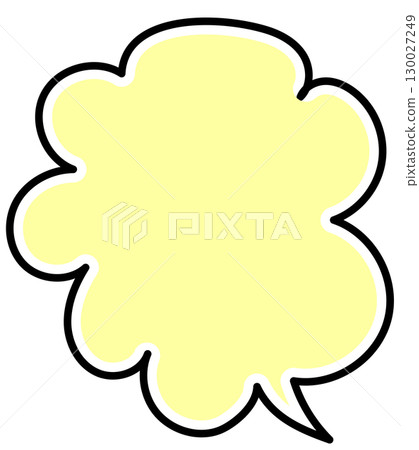 Hand-drawn speech bubble (black line, white line, yellow color) Hand-drawn speech bubble (black line, white line, yellow color) 130027249