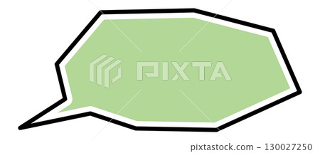 Hand-drawn blocky speech bubble (black line, white line, green fill) Hand-drawn blocky speech bubble (black line, white line, green fill) 130027250