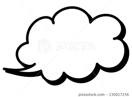 Hand-drawn speech bubbles (shadowed, black lines, white paint) 130027256