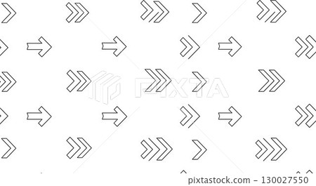 White seamless background with arrow line icons. 130027550