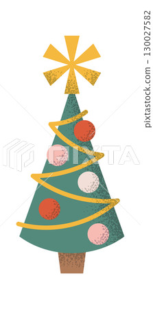 Decorated Christmas fir tree design Decorated Christmas fir tree design 130027582