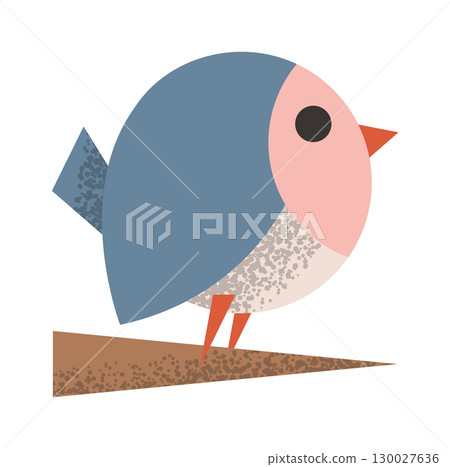 Bird tweeting on tree branch 130027636