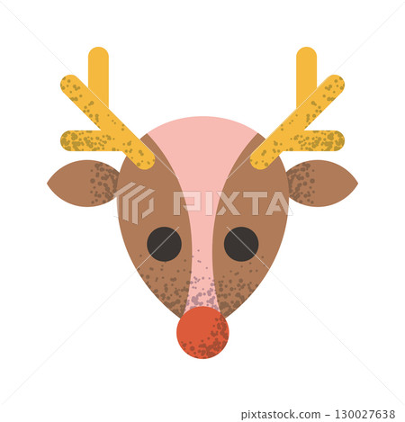 Cute reindeer face christmas character Cute reindeer face christmas character 130027638