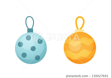 Christmas tree ornaments vector illustration in flat style Christmas tree ornaments vector illustration in flat style 130027691