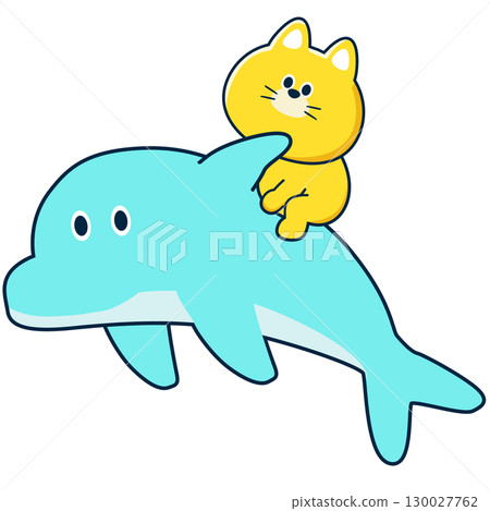 卡通_海豚騎行_02 130027762