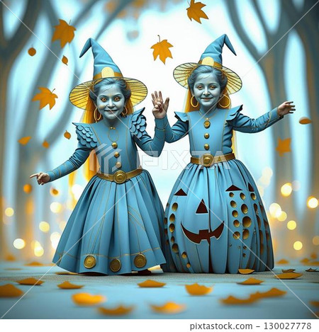 Kids dressed as Halloween 130027778