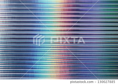 Iridescent gradient ribbed glass background, horizontal abstract texture 130027885