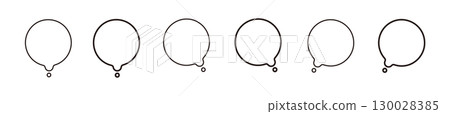 Round and loose speech bubble set 130028385