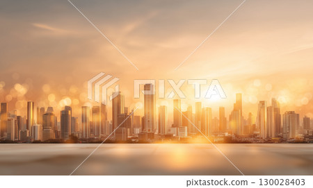 [City Material] Skyscrapers and cityscapes at sunrise - background for business and future images 130028403