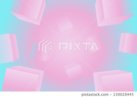 Abstract pink and blue gradient color background and cube shape elements vector illustration template for backdrop web banner poster 130028445
