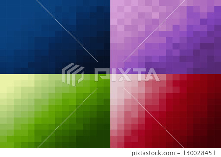 abstract minimal pack of 4 pixel background blue red purple green gradient color vector template for poster presentation slide 130028451