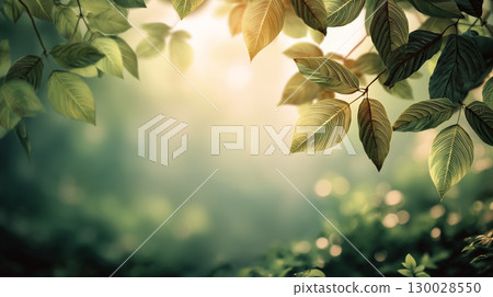 [Natural Material] Green leaves swaying in the sunlight - a refreshing and soothing background design 130028550
