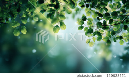 [Natural Material] Green leaves swaying in the sunlight - a refreshing and soothing background design 130028551