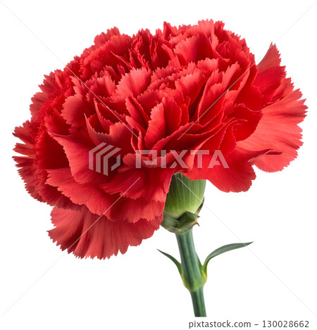 Red carnation flower isolated on transparent background 130028662