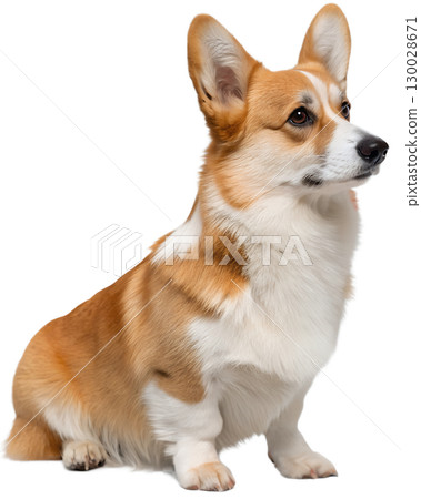 adorable Pembroke Welsh Corgi on transparent background 130028671